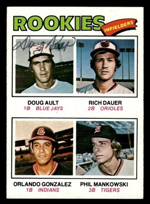 1977 Topps Baseball #477 Rookie Infielders (Doug Ault) Signed Auto (no COA) *f1 - Image 1 of 2