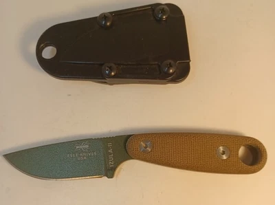 Cuchillo de hoja fija ESEE Izula-II con mango Micarta bronceado - verde OD  Foto 1 de 4