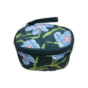 Vera Bradley Mini Zip Case Charlotte Stems Makeup Train Cosmetic Jewelry - Picture 1 of 2