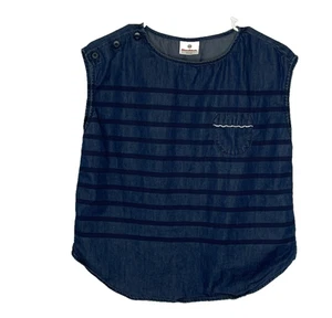 Girls' 150 cm Hanna Andersson Blue Denim Stripe Short Sleeve Chambray Shirt - Picture 1 of 5
