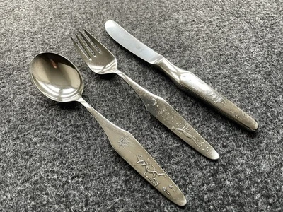 Altes WMF Kinder Silberbesteck – Kinderbesteck – 3-teilig – 70er Märchen - Bild 1 von 4