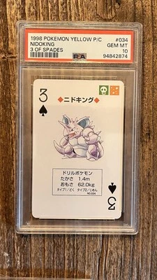 Nidoking 3 Of Spades Yellow Deck PSA 10 (Pop 2) Pokemon - Image 1 of 2