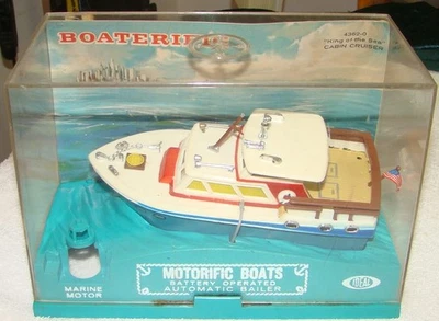1967 ИДЕАЛЬНАЯ лодочная МОТОРНАЯ ИГРУШЕЧНАЯ ЛОДКА - Король Моря - Каюта Круизера - как новая в коробке - Изображение 1 из 4