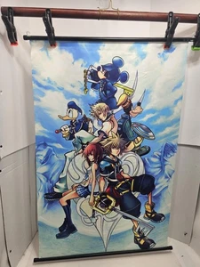 OFFICIAL ENIX Kingdom Hearts 2 II - Wall Scroll Tapestry 37"x24" Rare Size  EUC  - Picture 1 of 7