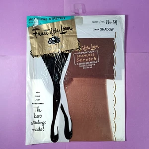 Fruit of the Loom seamless stretch nylon stockings Shadow vintage 1960s 8.5-9 S - Picture 1 of 2