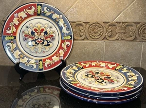 Pier 1 Della Ceramiche Hand Painted Earthenware Salad Plates Set of 4 Italian - Picture 1 of 4