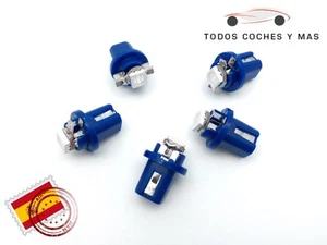 5 X BOMBILLAS LED COCHE B8.5D AZUL 1SMD 5050 SALPICADERO - Imagen 1 de 1