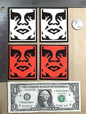Lot Of 4 OBEY Small Stickers Shepard Fairey Andre The Giant Red And White • 8€