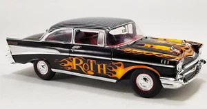 1/18 ACME 1957 Chevrolet Bel Air Black with Flames Big Daddy Ed Roth’s A1807014 - Picture 1 of 1