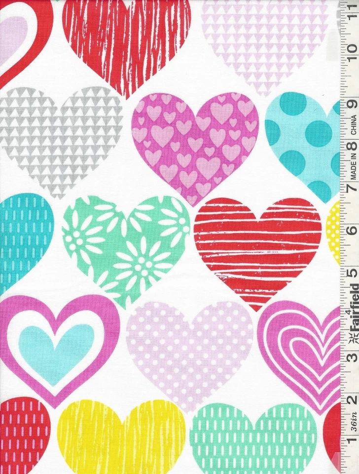 Panel de edredón y telas Big Love Valentines Hearts X's and O's VENDIDO POR SEPARADO Foto 1 de 1