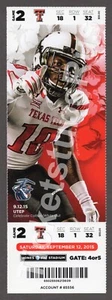 Patrick Mahomes 1st TOUCHDOWN RUN TD#1 DEBUT 2015 Texas Tech vs UTEP Full Ticket - Picture 1 of 12