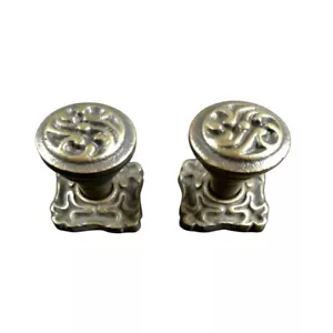 2 x perillas de latón ornamentadas Art Nouveau, tira de herrajes con placa posterior de 1" #K5 - Imagen 1 de 8