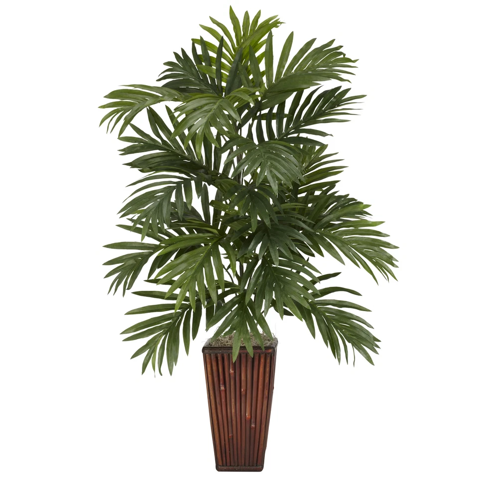 Areca Palm Bamboo Vase faux Plant Realistic Decor - Image 1 of 1