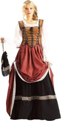 Disfraz Brigadoon Renacimiento Dama Mucha Doncella Vestir Halloween De Lujo Adulto Foto 1 de 2