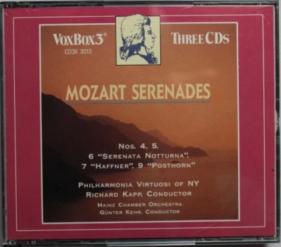 MOZART SERENADES NOS 4, 5, 6, 7 & 9 RICHARD KAPP [LIKE NEW CD] 3 DISC SET {123} - Image 1 of 4