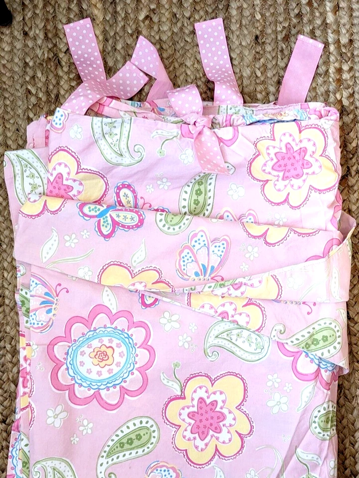 Funda nórdica POTTERY BARN niños Samantha tamaño doble rosa cachemira flor mariposa Foto 1 de 3