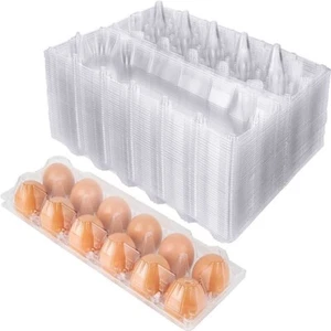Kunststoff Eierkartons Großpackung 40 Packungen leer klar Kunststoff Eierkartons bis 12 Eier - Bild 1 von 1