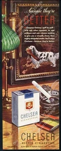 1943 Clumber Spaniel with pheasant art Chelsea cigarettes vintage print ad - Picture 1 of 7