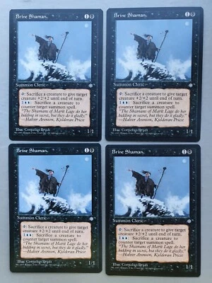 Brine Shaman x4 PLAYSET, MTG Ice Age (1995) Common Black Creature NM - Image 1 of 2