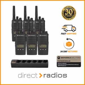 6 x Motorola XT460 Zwei-Wege Radio Walkie Talkie Lizenzfrei mit 6-Wege Ladegerät - Bild 1 von 6