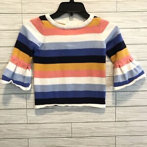 Janie and Jack Girls Size 5 Striped Sweater Multicolor Knit Pullover Long Slv