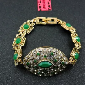 BRACCIALE BETSEY JOHNSON BIGIOTTERIA MODA CON PIETRE VERDI - Foto 1 di 3