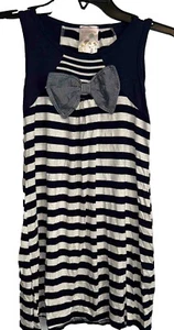 Elisabeth Girls Bow Shirt, Navy, 10/12 - Picture 1 of 3