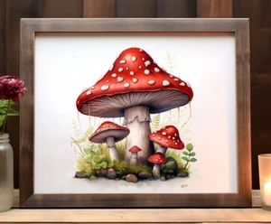 Pilzkunstdruck, Pilze Forestcore Druck, Wandkunst Dekor Naturdruck - Bild 1 von 2