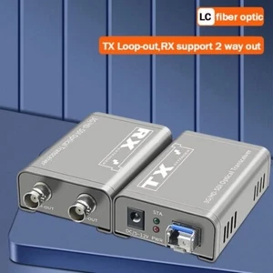 3G HD SDI Fiber Optic Up to 20km Extender Converter SDI Loop Out BNC Coax 1080P - Picture 1 of 7