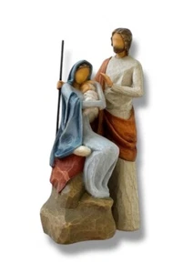 Willow Tree Holy Family, Mary Holding Jesus-Joseph, Hand-Painted Nativity Figure - Picture 1 of 16