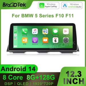 Pantalla inalámbrica de 12,3"" IPS Android 14 GPS estéreo para BMW Serie 5 F10 F11 - Imagen 1 de 15