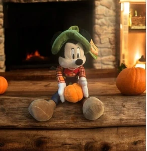 16” Disney Harvest Mickey  Mouse  Shelf-sitter  Thanksgiving Pumpkin Boy or Girl - Picture 1 of 9