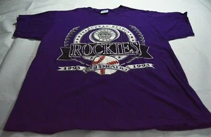 Camiseta vintage de los Colorado Rockies 1993 temporada inaugural MLB béisbol púrpura XL - Imagen 1 de 3