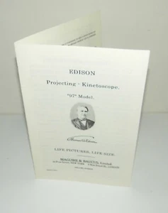 Edison Projektierendes Kinetoskop Projektor 1897 Broschüre Reproduktion - Bild 1 von 6