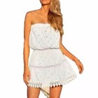 Melissa Odabash Womens XS Iris Short Bandeau Dress-White-New with Tags
