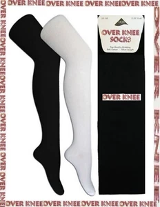 Black thigh-high socks, Over the knee stockings, Womens high knee socks, Black - Picture 1 of 13