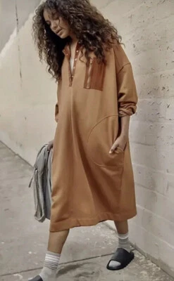 Vestido Free People Movimiento Maxi Bloque Fiesta Sudadera Acogedora Talla Grande Pequeña Nuevo Foto 1 de 4