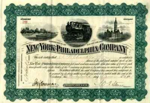 1905 New York-Philadelphia Co Stock Certificate         - Picture 1 of 1
