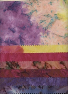 7 Melrose Bali Batiks Yellow Pink Purple Salesman Samples Indonesia card#1 - Picture 1 of 8
