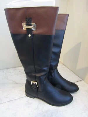 NIB Karen Scott Deliee2 Black/Cognac Faux Leather Boots Women's Shoes 5.5 M - Image 1 of 4