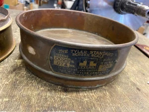 Tyler Standard screen Scale Sieve Gold Panning Mining Vtg Brass 200 Labratory - Bild 1 von 6