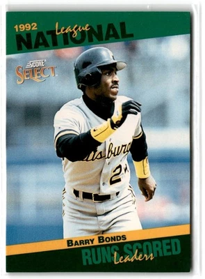 1993 Score Select Stat Leaders Barry Bonds #40 Pittsburgh Pirates Baseball Card - Image 1 of 2
