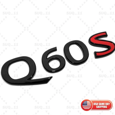 For Infiniti Q60S Rear Trunk Letter Badge Emblem Nameplate Sport Gloss Black Foto 1 de 4