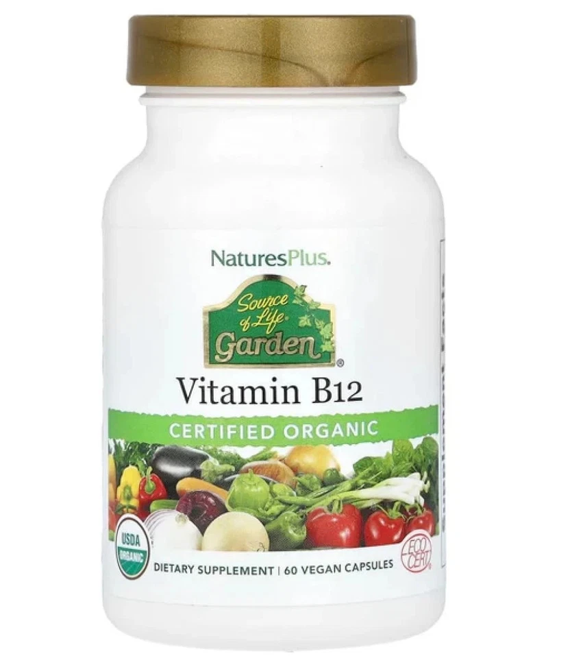 Vitamina B12-1000 mcg orgánica certificada por jardín Natures Plus Source of Life met... Foto 1 de 4