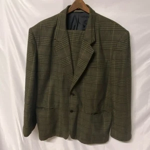 Index Men Suit Jacket and Pants Green Glen Plaid Size XL Vintage 33 - Picture 1 of 13