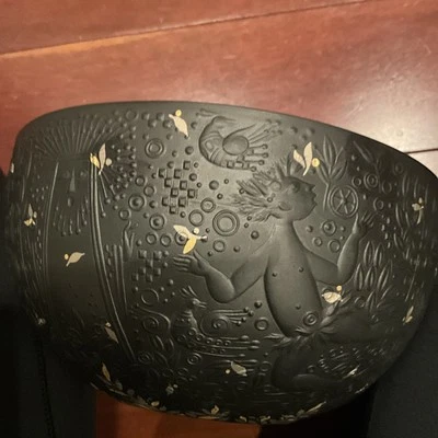 Rosenthal Bjorn Wiinblad Magic Flute Black & Gold Bowl Mid Century Fantasy 4.25” - Image 1 of 4
