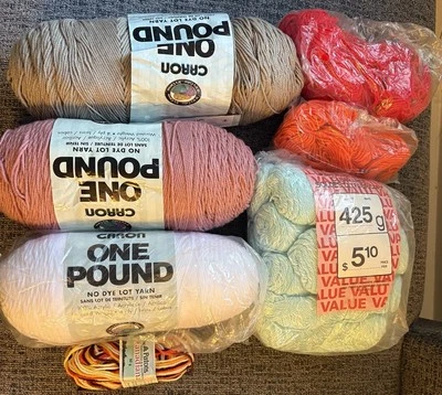 LOTE DE UNA LIBRA CANON SIN TINTE HILO DE 4 CAPAS 100% ACRÍLICO Lote de 7 Foto 1 de 4