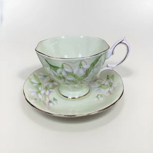 Royal Albert Teacup and Saucer Laurentian Snowdrop Pattern Malvern Cup Shape 50s - Picture 1 of 13