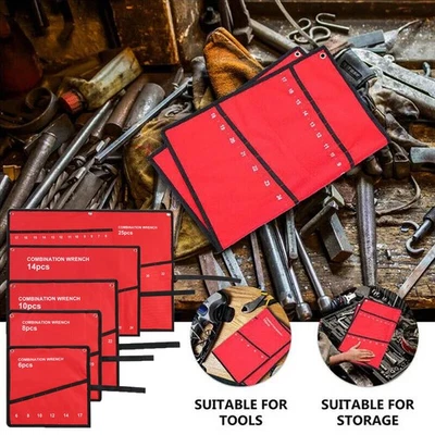 Tool Roll Up Organizer Wrench Pouch Case Spanner Wrench Storage Bag - Image 1 of 4