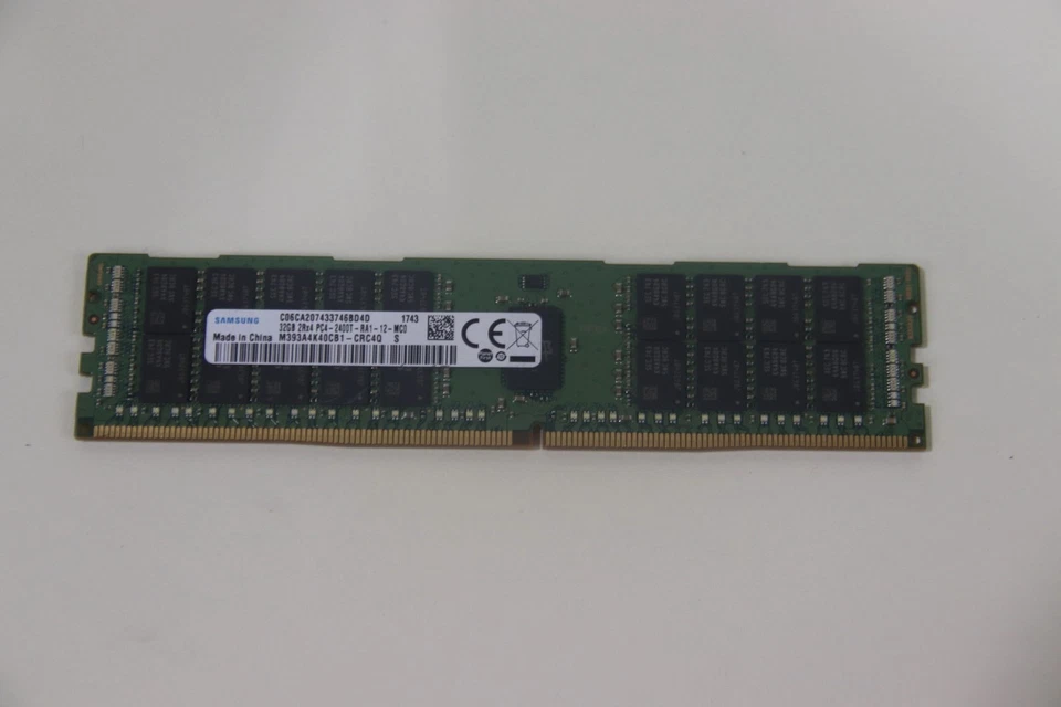 SAMSUNG 32GB PC4-19200 DDR4 RDIMM MEMORY MODULES | M393A4K40CB1-CRC4Q | LOT OF 2 - Image 1 of 3
